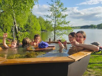 банный чан на природе для семьи